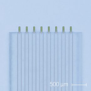 8-fiber array connector with printed collimation lenses