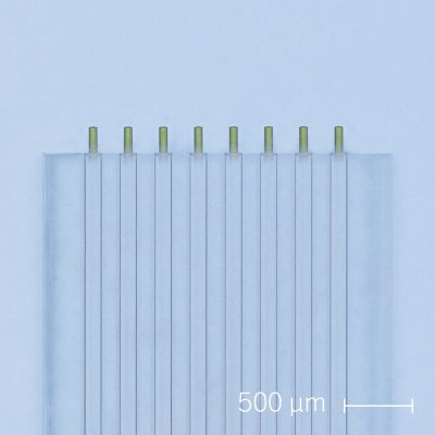 8-fiber array connector with printed collimation lenses