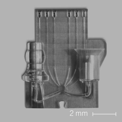 Manifold to supply nL/min flowrates to embryos